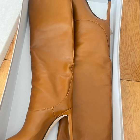 Jimmy Choo Tan Leather Mahesa 100 Knee Length Boots Size35 - Picture 4 of 4